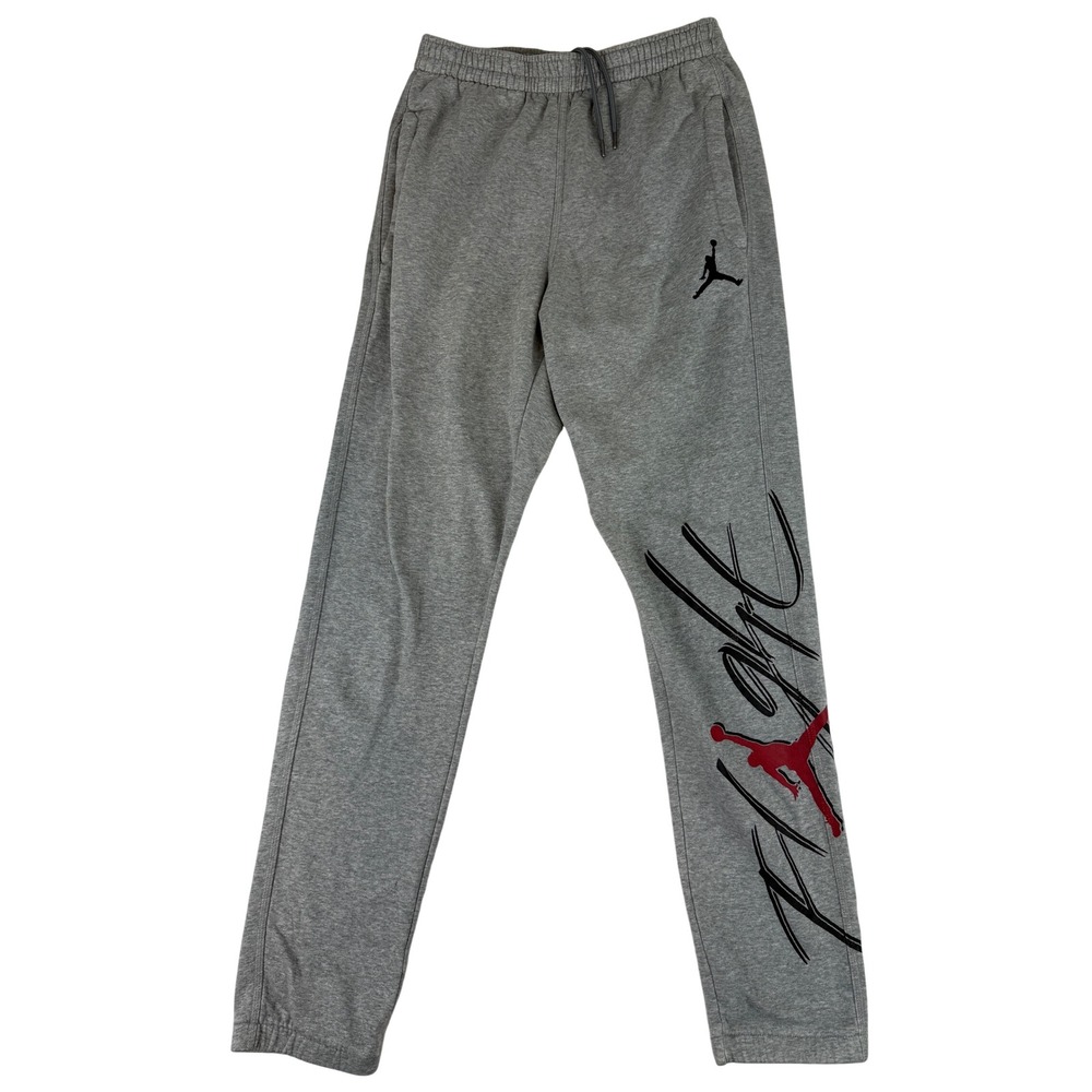 Jordan Flight Sweatpants Mens Small Gray Graphic Logo Joggers